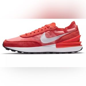 Men’s Nike Waffle One sneakers in habanero red/white - RED